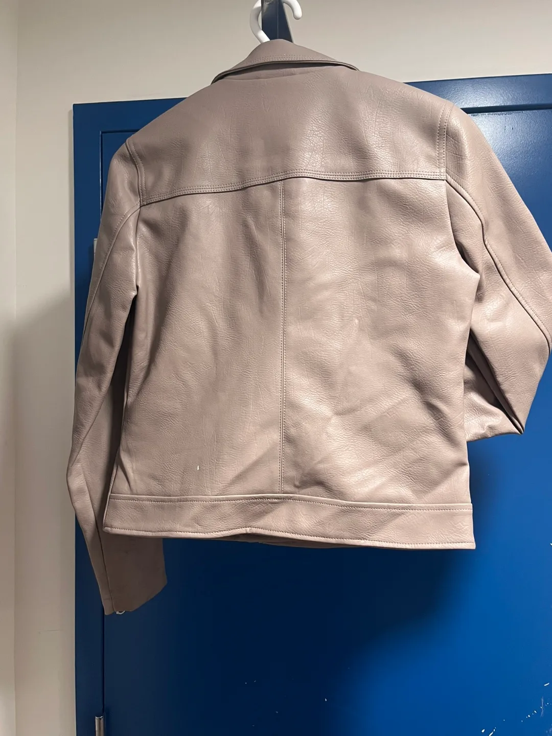 Plenty by Monk & Lou Taupe Faux Leather Moto Jacket image indicator(4)