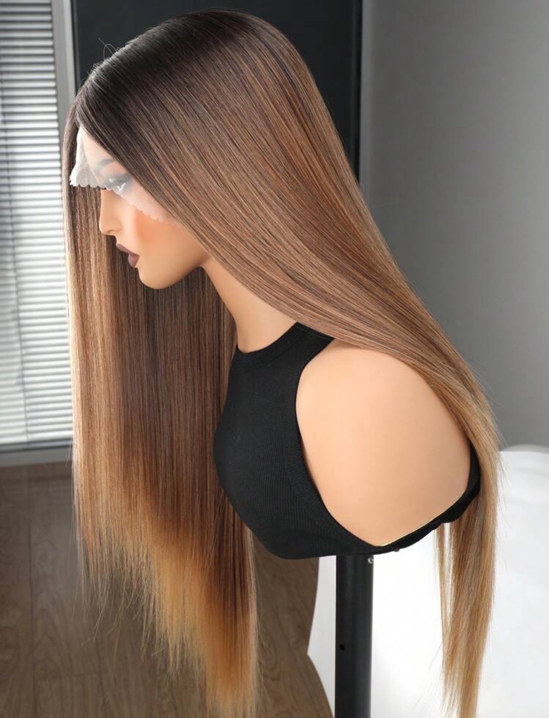 Long Brown Ombre Lace Front Wig 30 inch