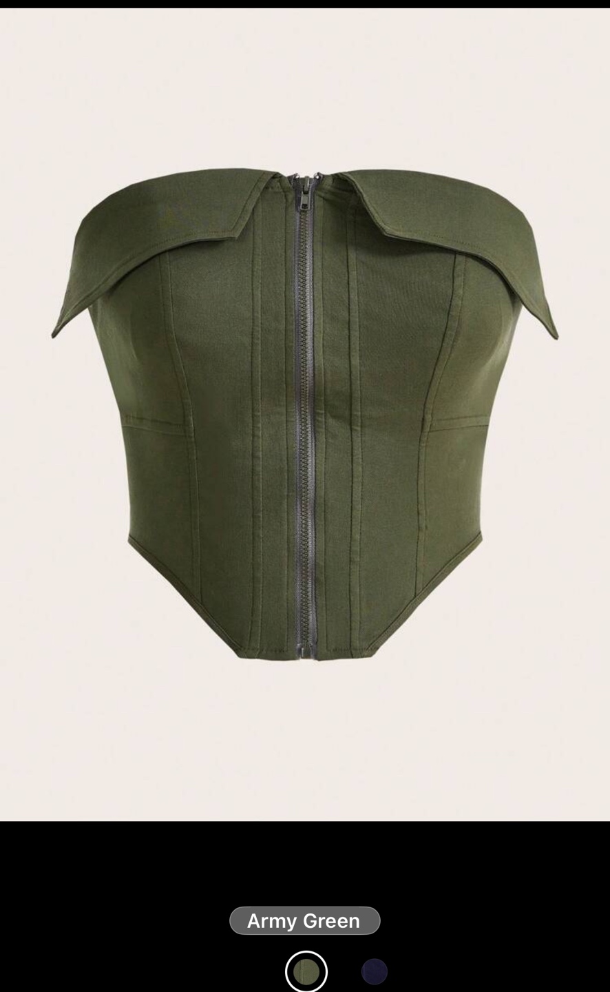 Army Green Corset Top