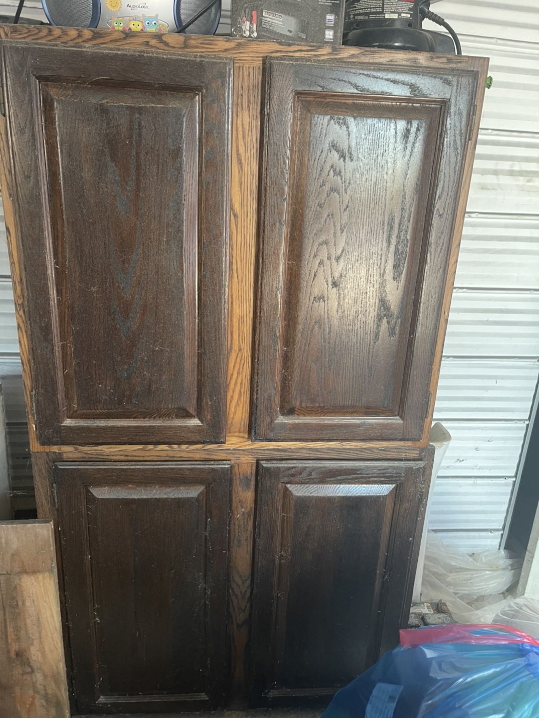 2 Dark Wood Kitchen Cabinet  plus doors Doors
