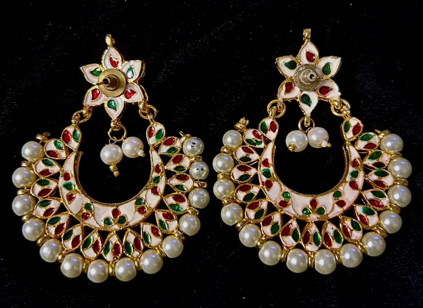 Gorgeous Gold Tone kundan Jhumkas - photo 2