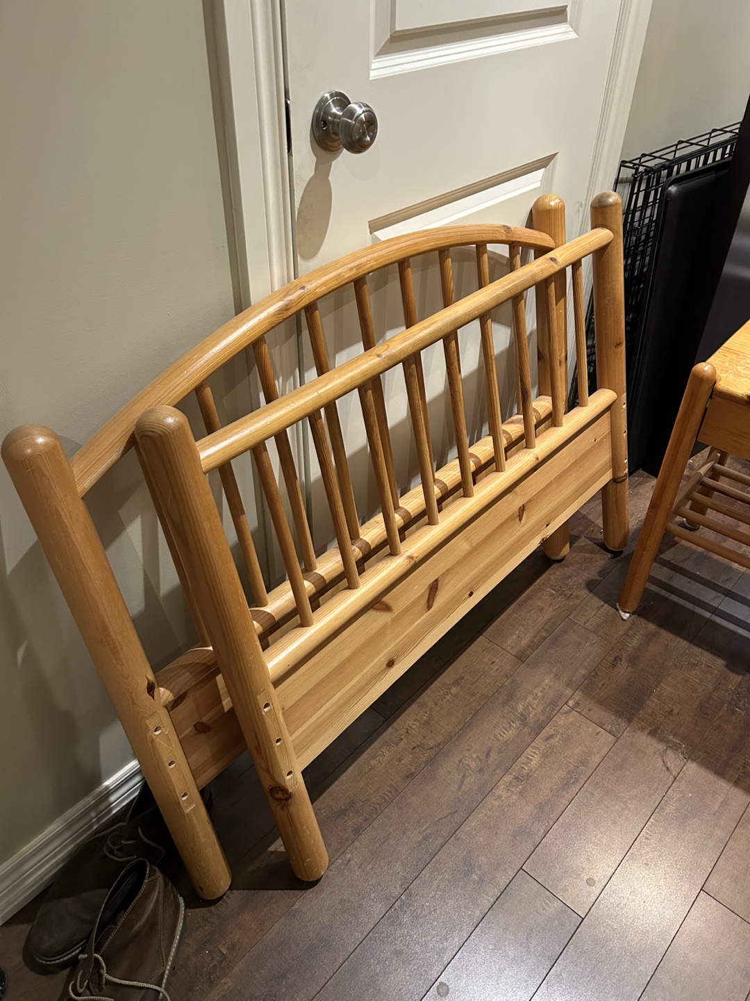 Ikea Pine Twin-size bed frame and mattress