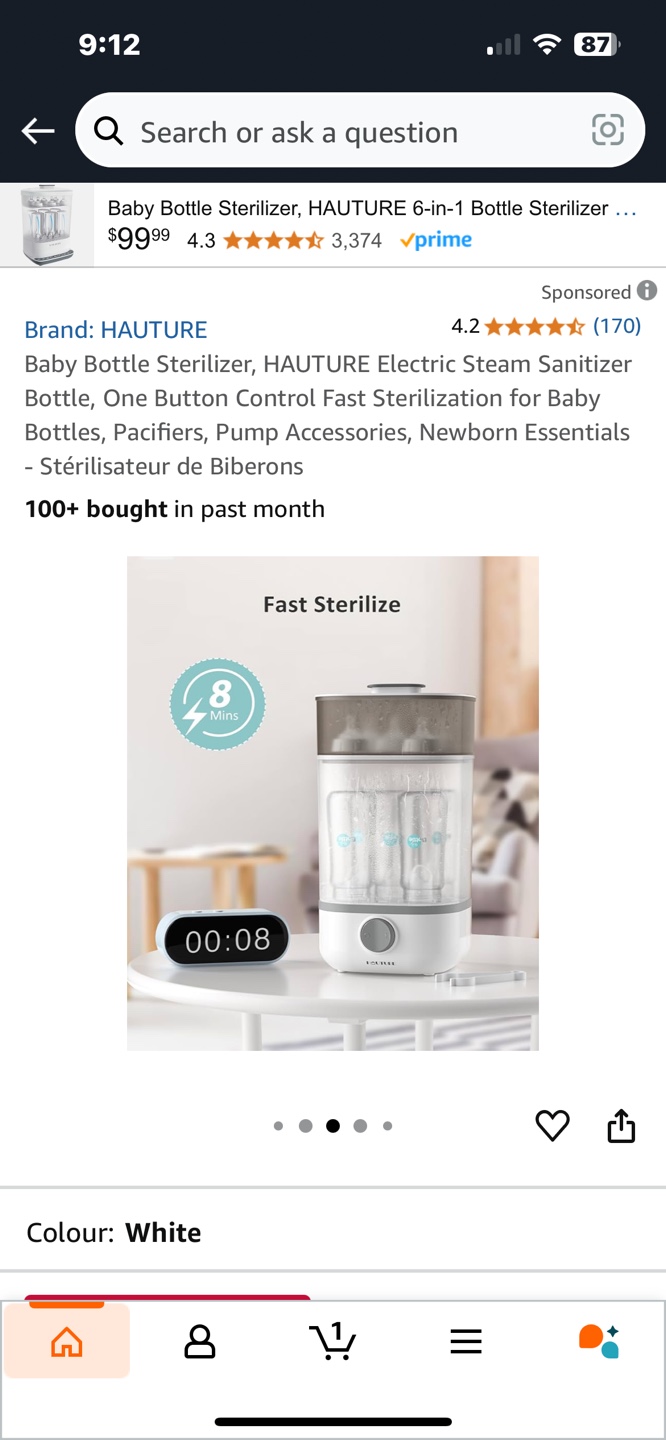 HAUTURE Baby Bottle Sterilizer - 6-in-1 Electric Steam Sanitizer - photo 3