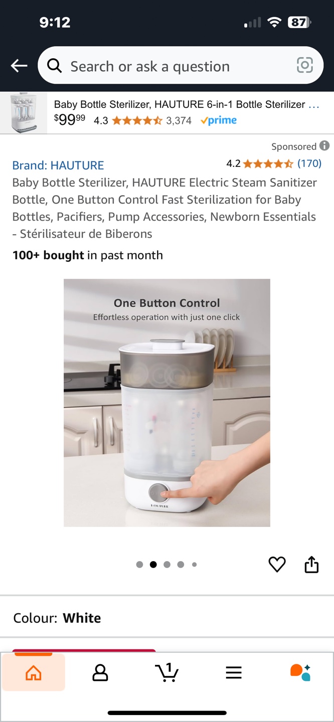 HAUTURE Baby Bottle Sterilizer - 6-in-1 Electric Steam Sanitizer - photo 2