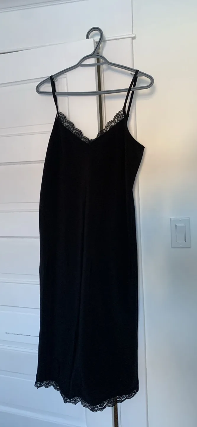 Highline Collective Black Lace Trim Slip Dress XS thumbnail