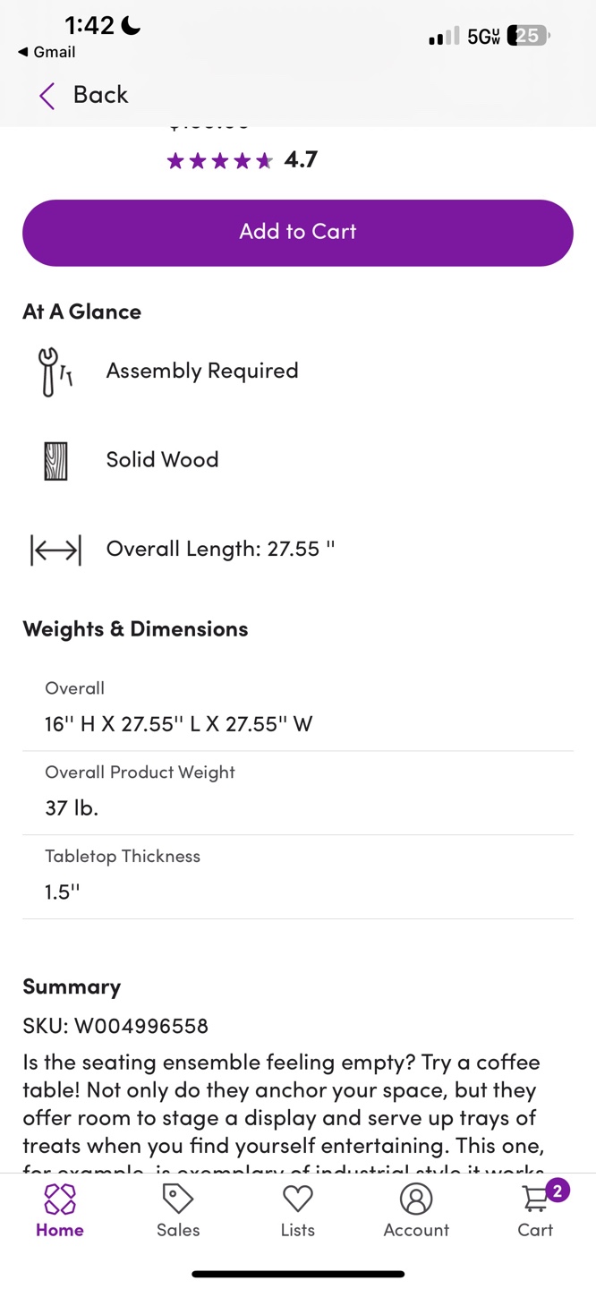 Cornelius Solid Wood Coffee Table - photo 3