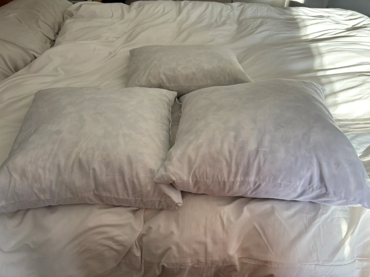 Three White duck feather/ down pillows🧡 thumbnail