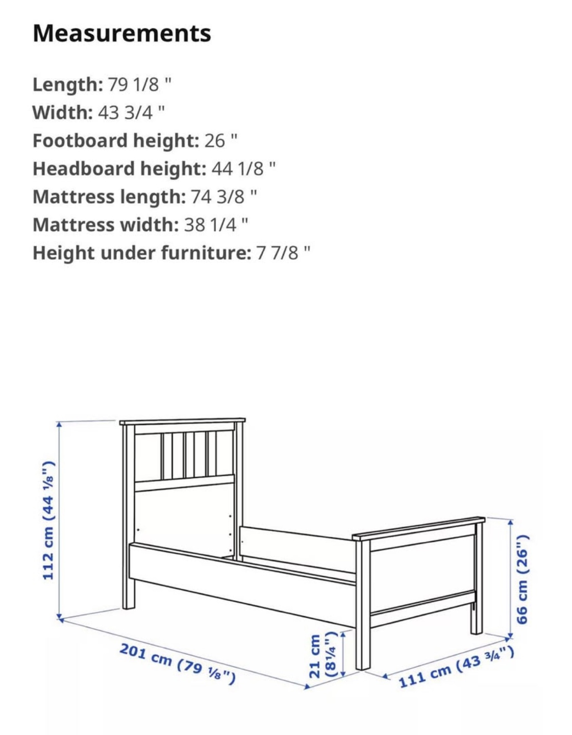 IKEA HEMNES Twin Bed Frame - photo 3