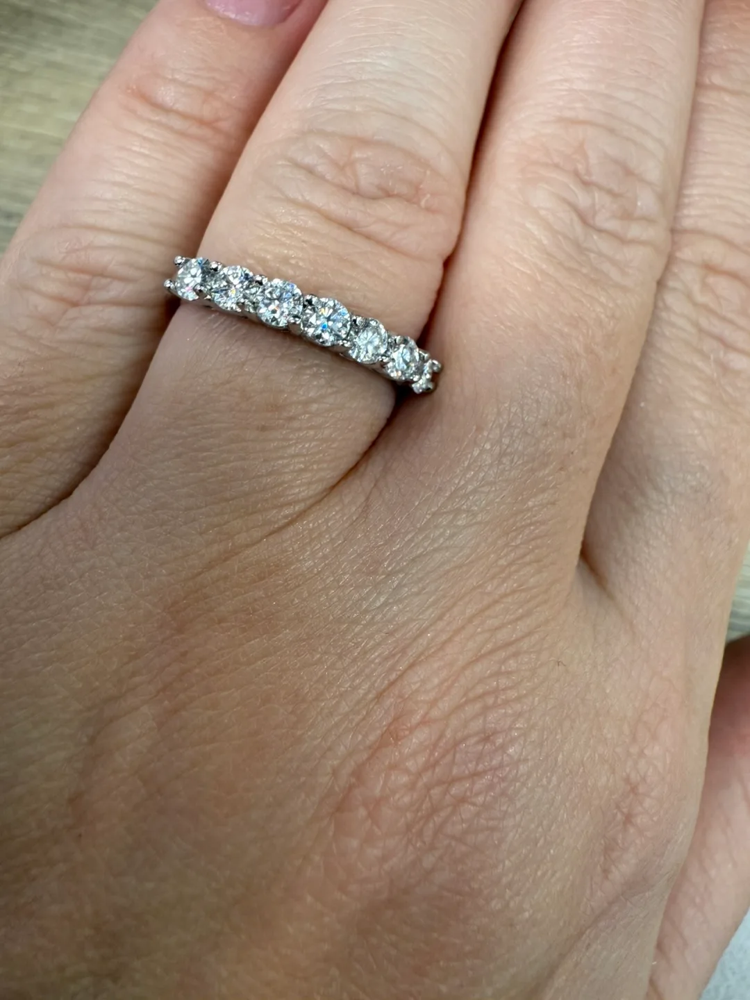 Seven-Stone Moissanite Silver Band image indicator(5)