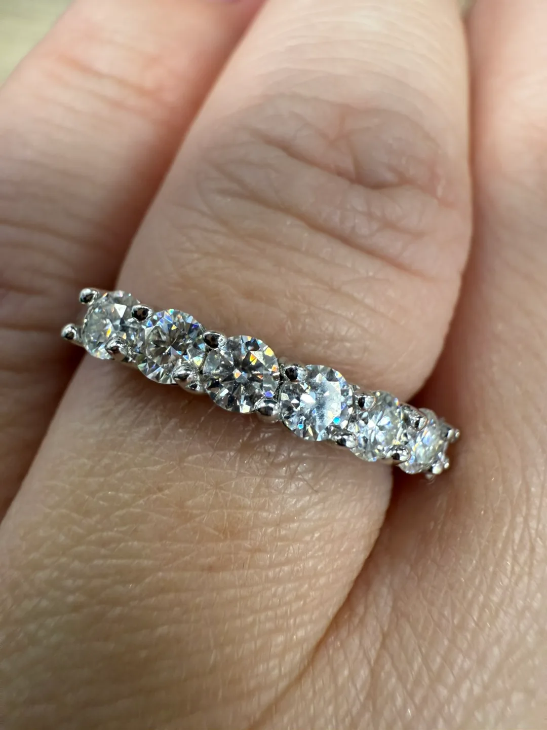 Seven-Stone Moissanite Silver Band image indicator(4)