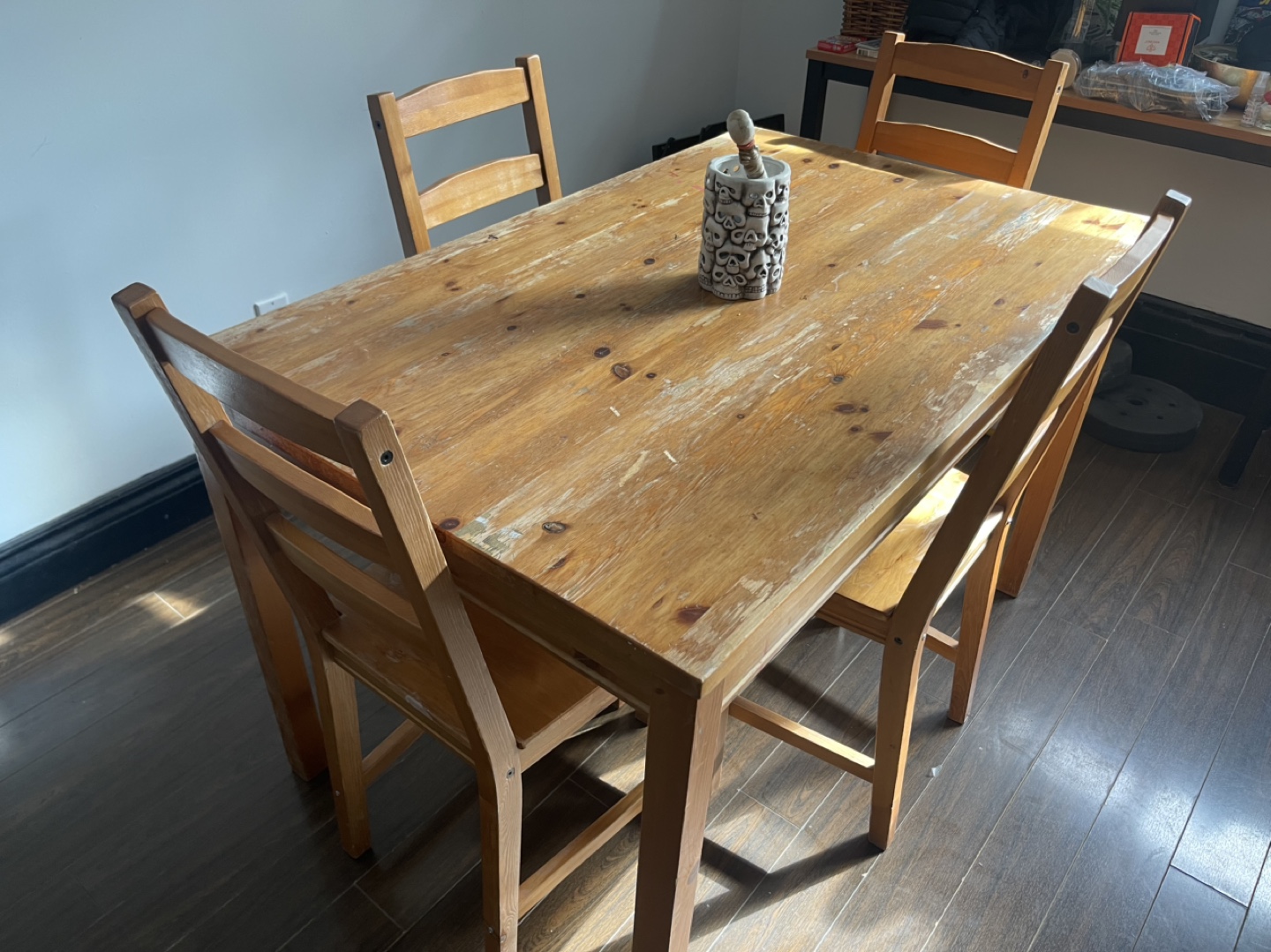 Wooden Dining Table Set - 4 Chairs