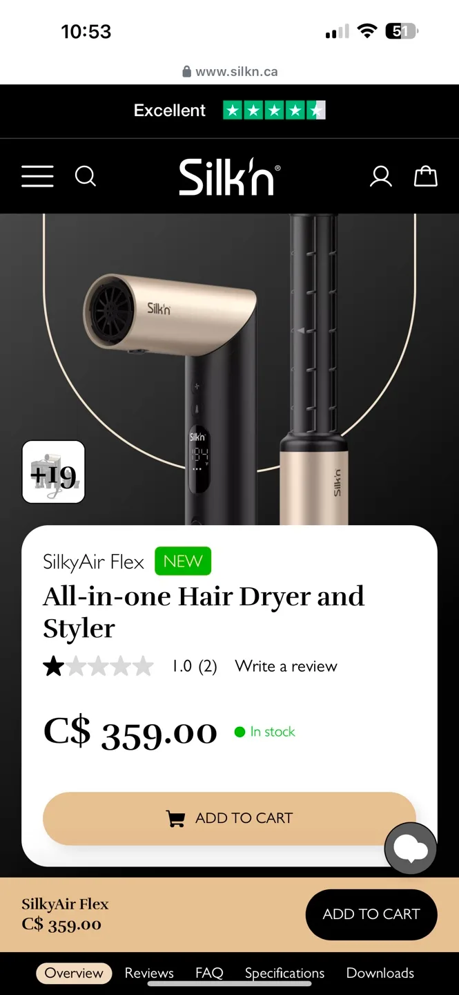 Silk'n SilkyAir Flex All-in-One Hair Dryer and Styler image indicator(2)