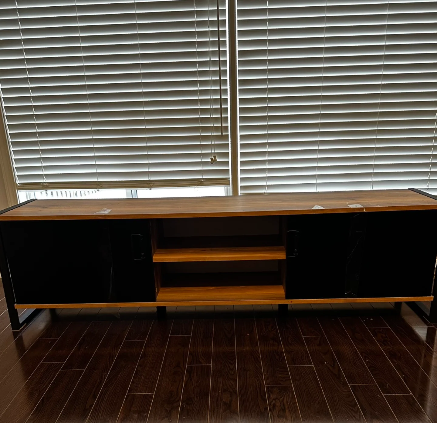 Modern TV Stand with Black Doors image indicator(2)