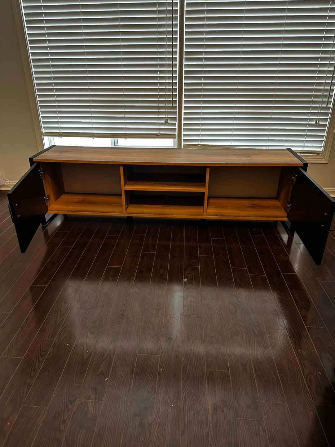 Modern TV Stand with Black Doors image indicator(5)