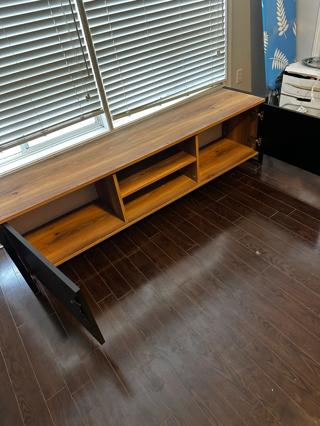 Modern TV Stand with Black Doors image indicator(6)