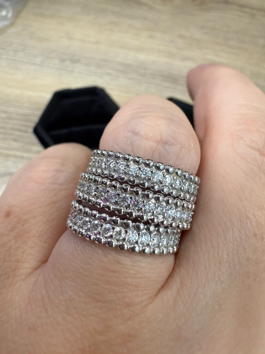 Gorgeous Silver moissanite Eternity Rings image indicator(3)