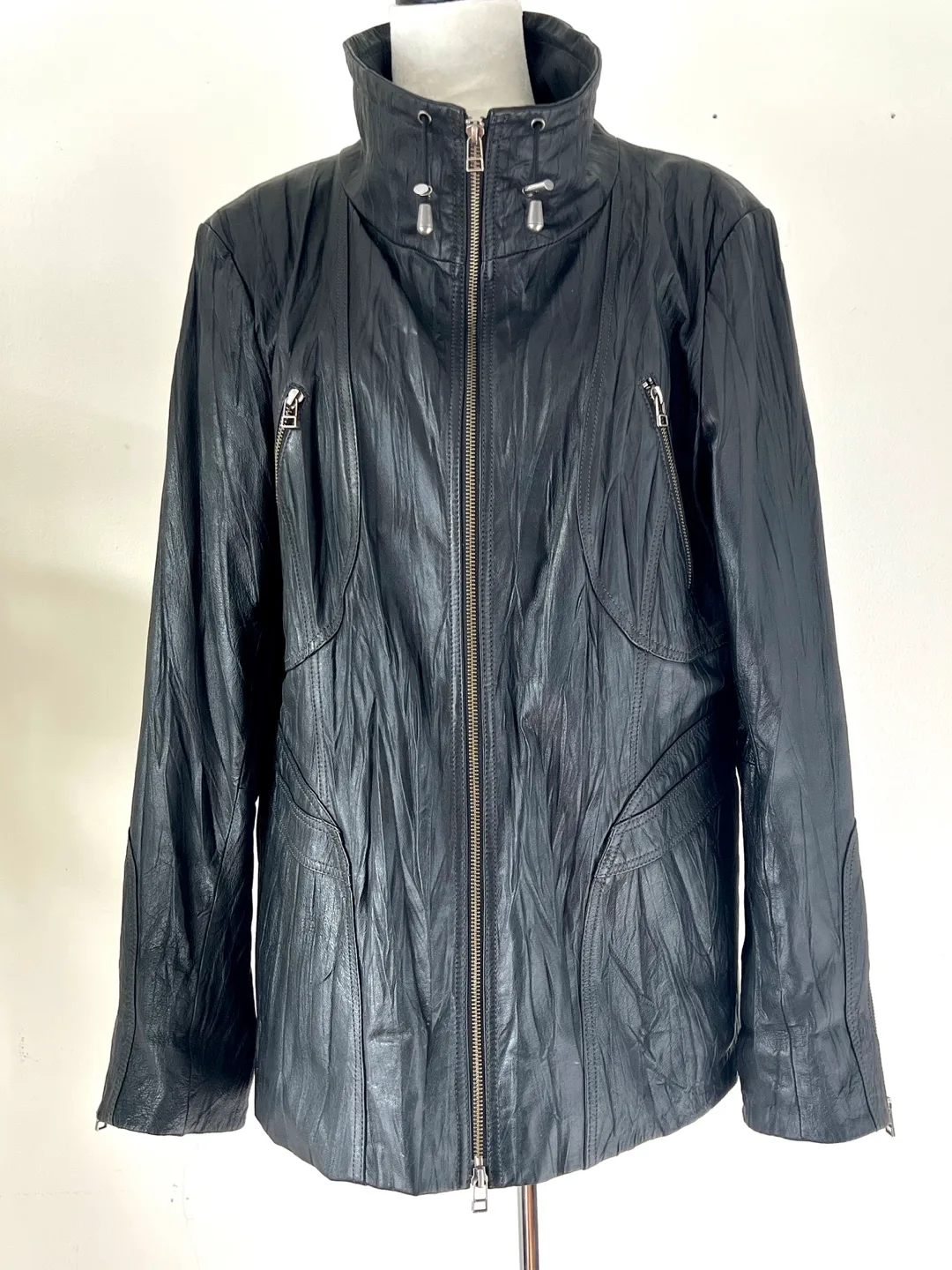 Women's Danier Black Leather Jacket image indicator(6)