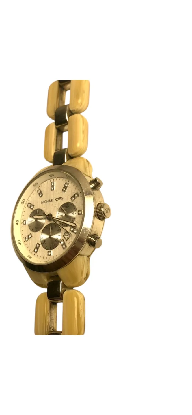 Michael Kors Chronograph Watch with Beige Resin Bracelet image indicator(5)