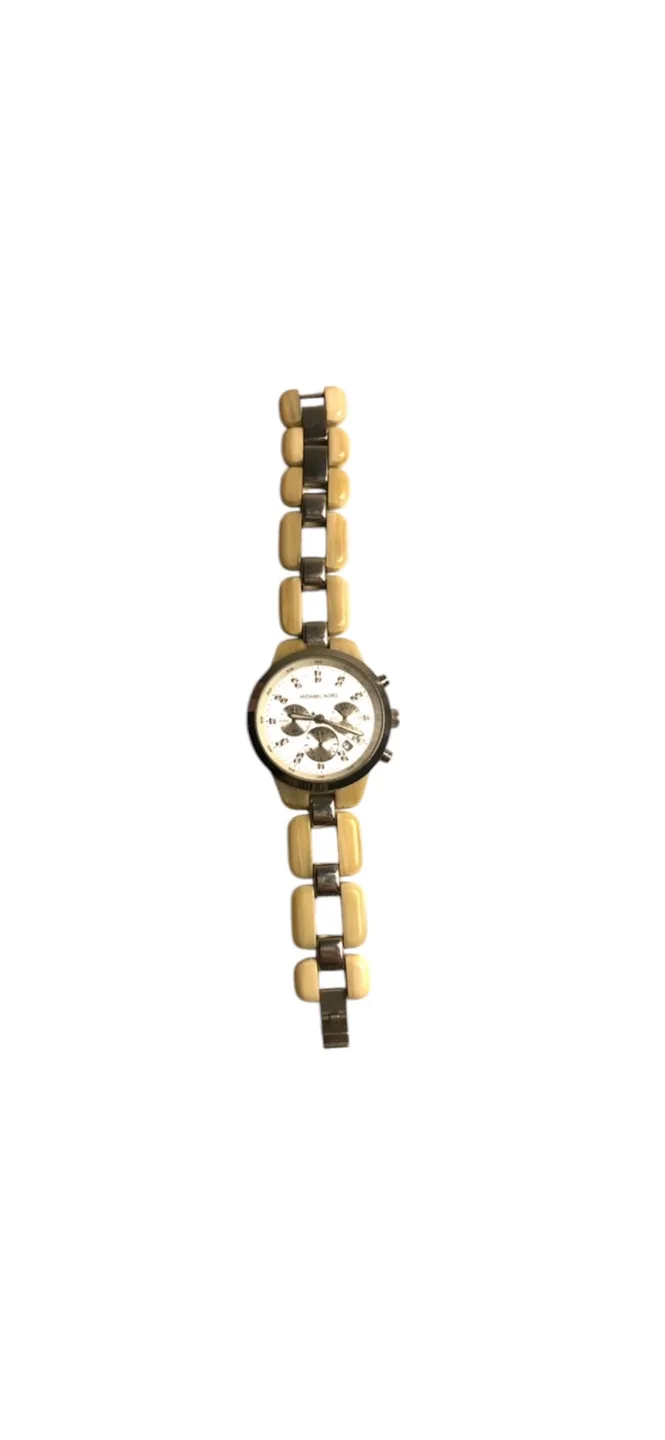 Michael Kors Chronograph Watch with Beige Resin Bracelet image indicator(8)