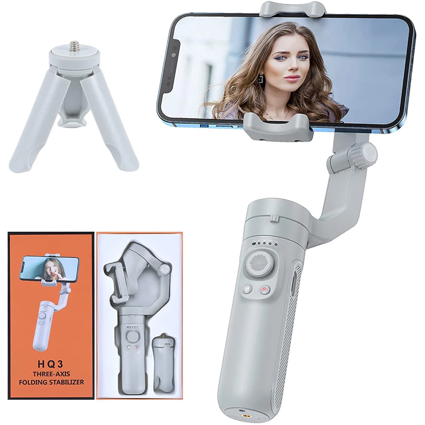 AXNEN HQ3 3-Axis Gimbal Stabilizer - Grey