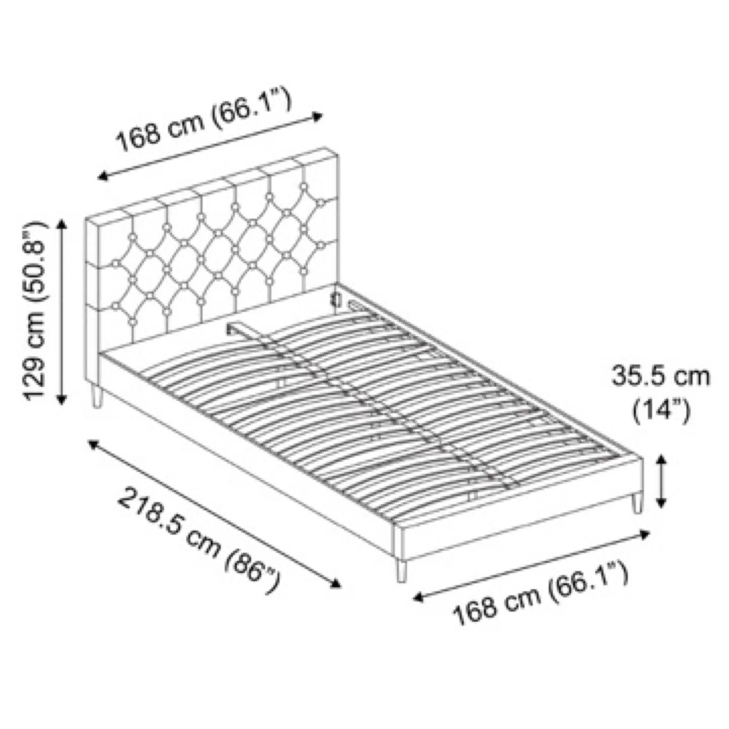 Queen Jysk KOVLAND Bed Frame w/wo Mattress image indicator(4)