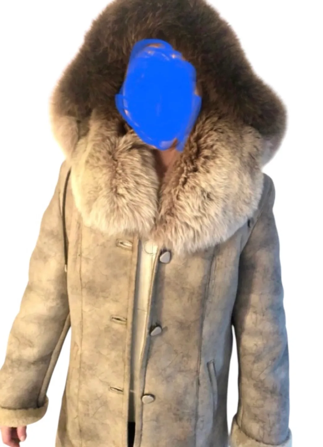Women's Long Sheepskin Shearling Coat with Fur Hood image indicator(8)