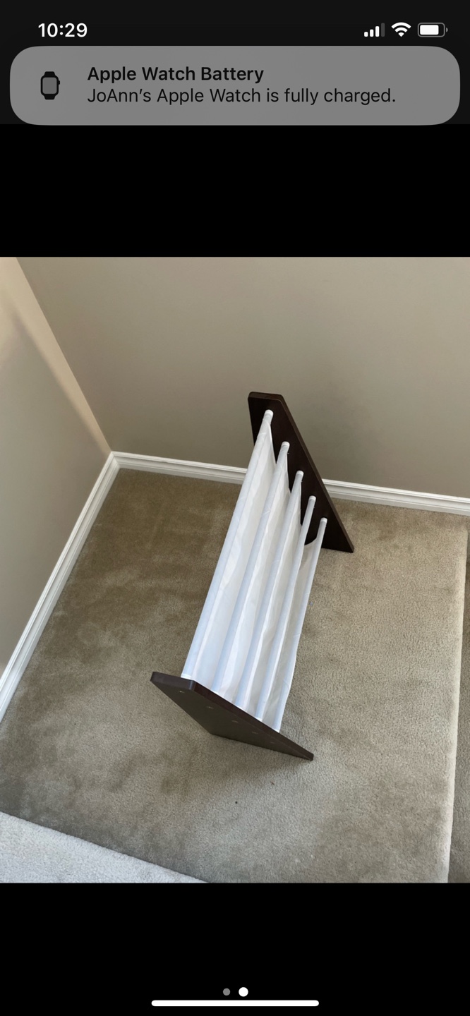 Kids Book Organizer - Dark Brown with White Fabric Bins - photo 2