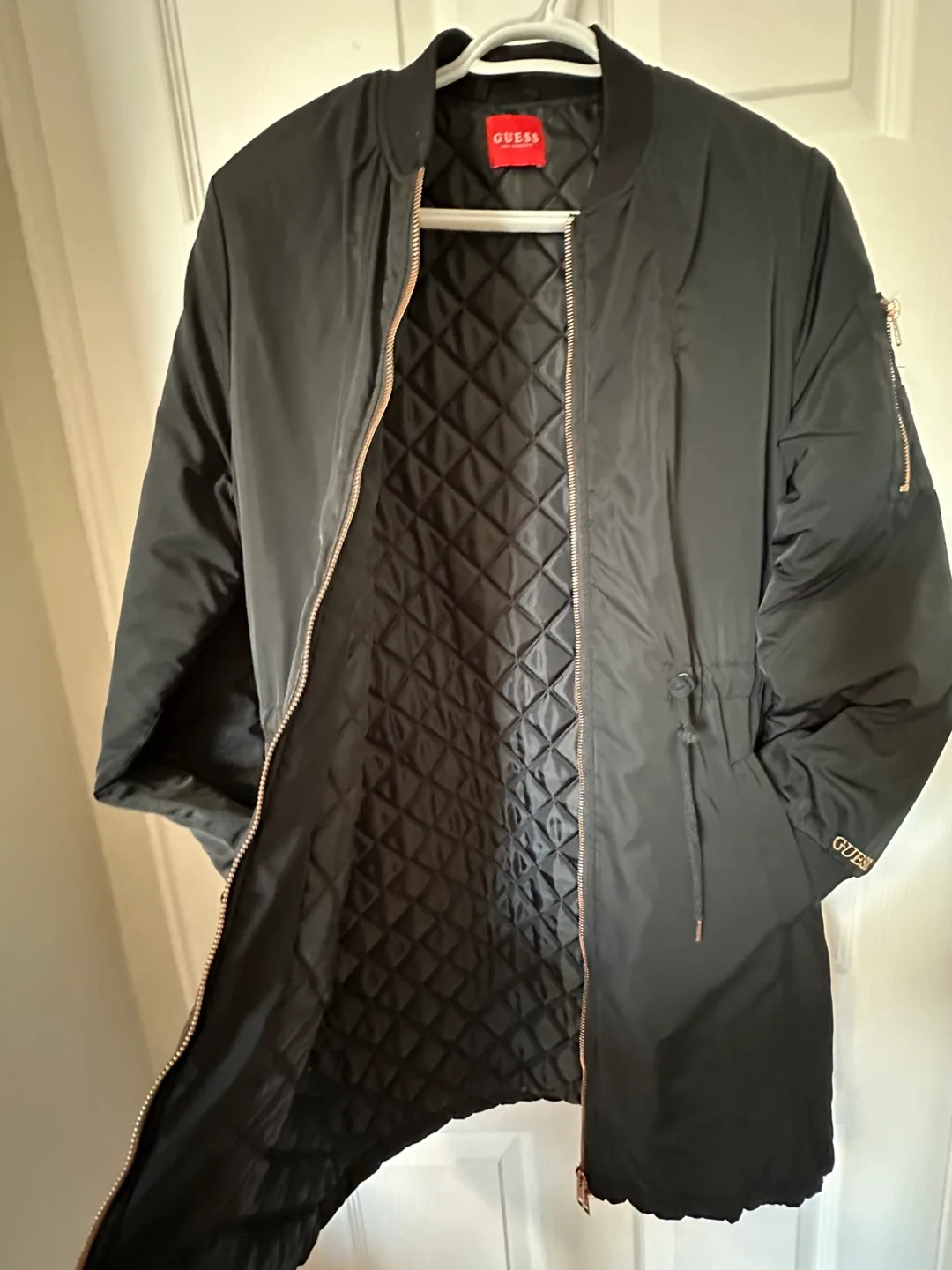 GUESS Black Longline Bomber Jacket image indicator(4)