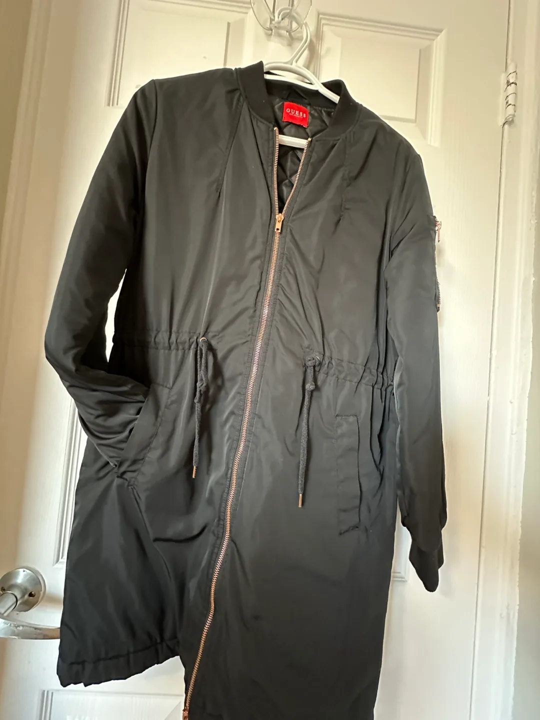 GUESS Black Longline Bomber Jacket image indicator(5)