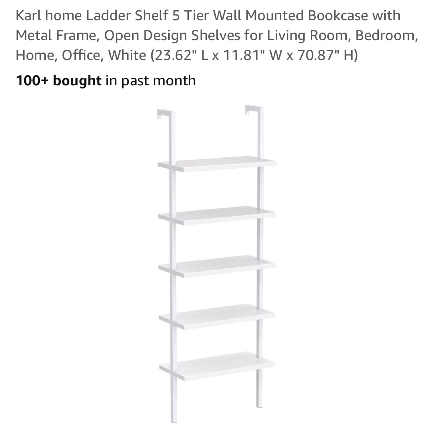 Karl Home 5-Tier Ladder Shelf - White