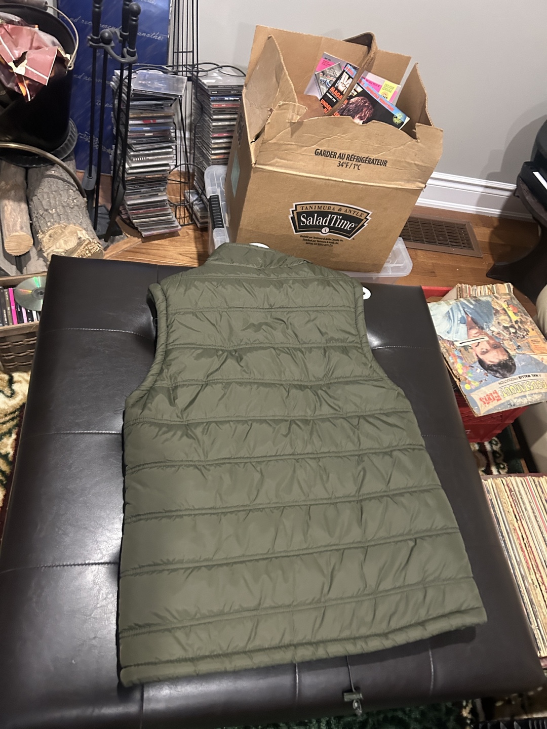 Men's Olive Green Puffer Vest - photo 2