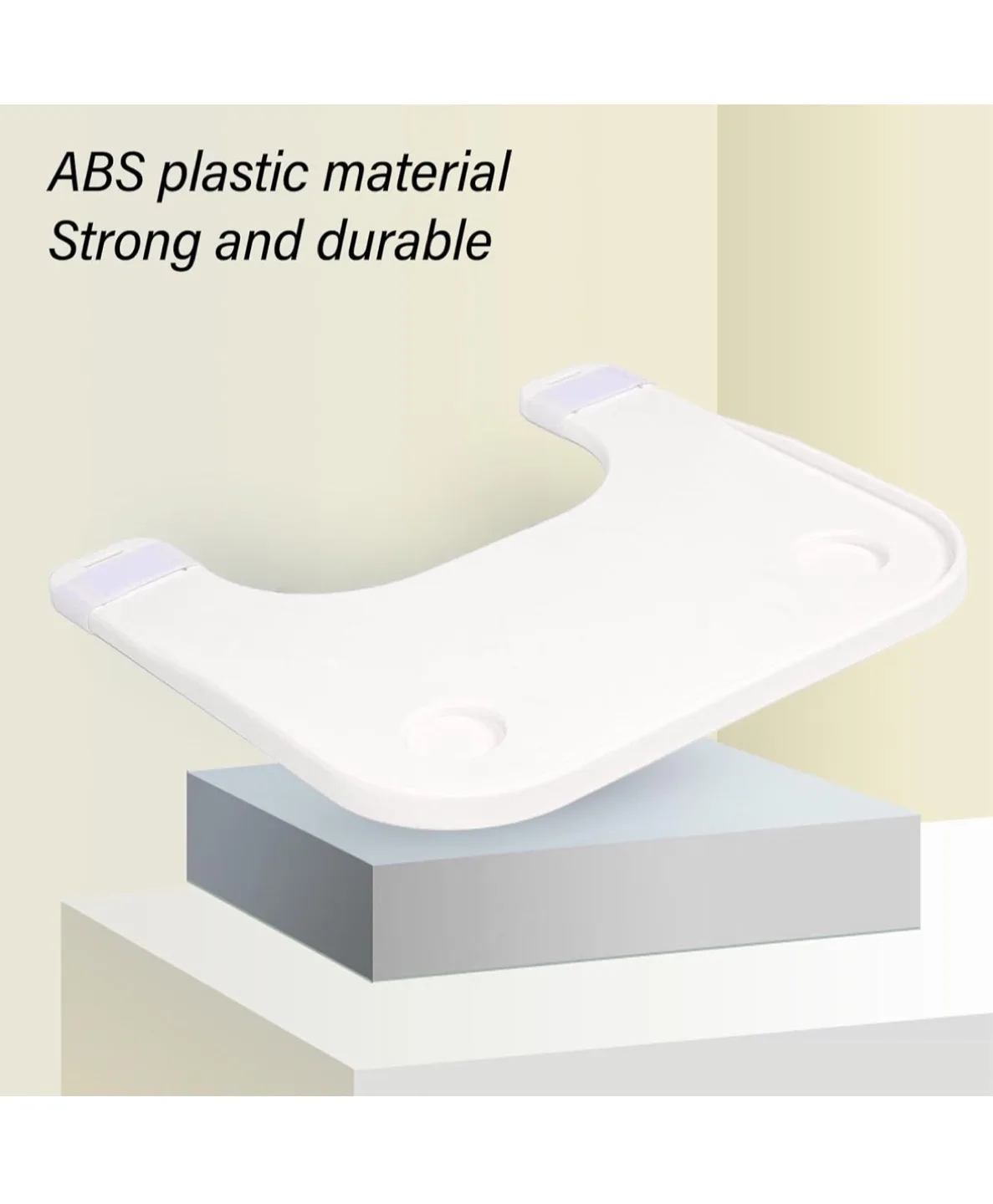 White Plastic Overbed Table with Cup Holders image indicator(3)