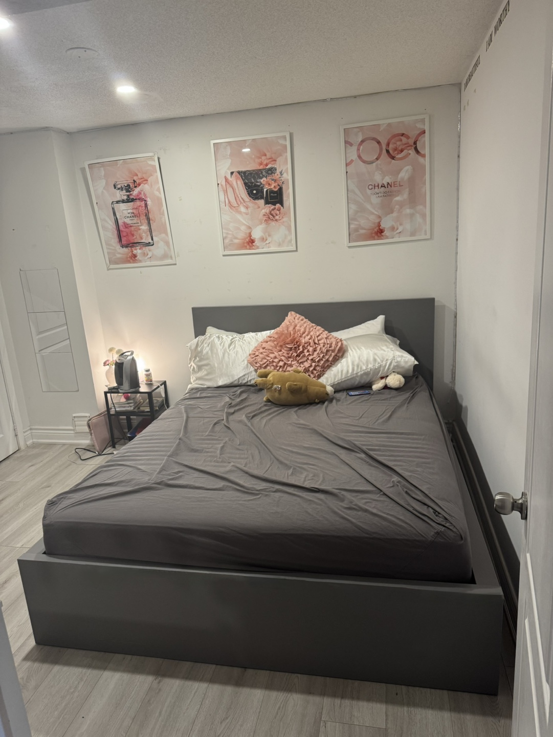 IKEA MALM queen Grey Bed Frame with Drawers