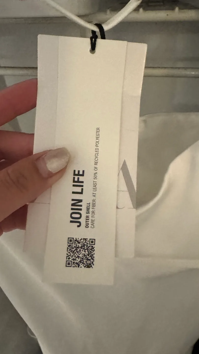 Zara Join Life White Satin Midi Slip Dress - Size Large image indicator(5)