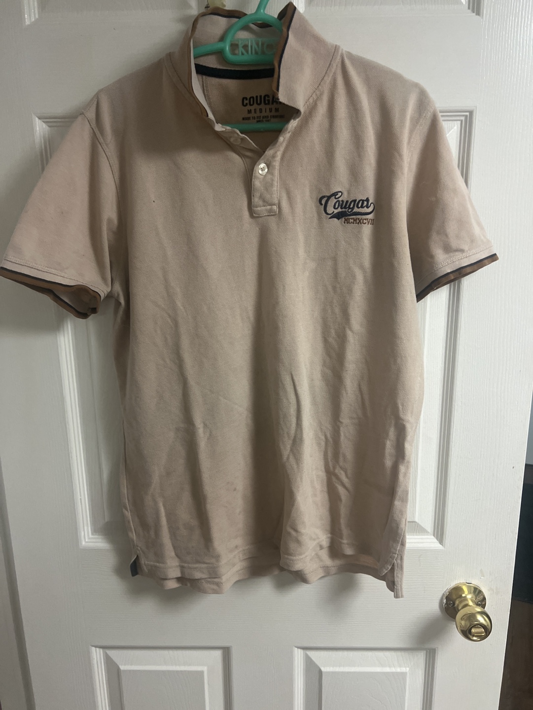 Men's Cougar Polo Shirt - Beige - Medium