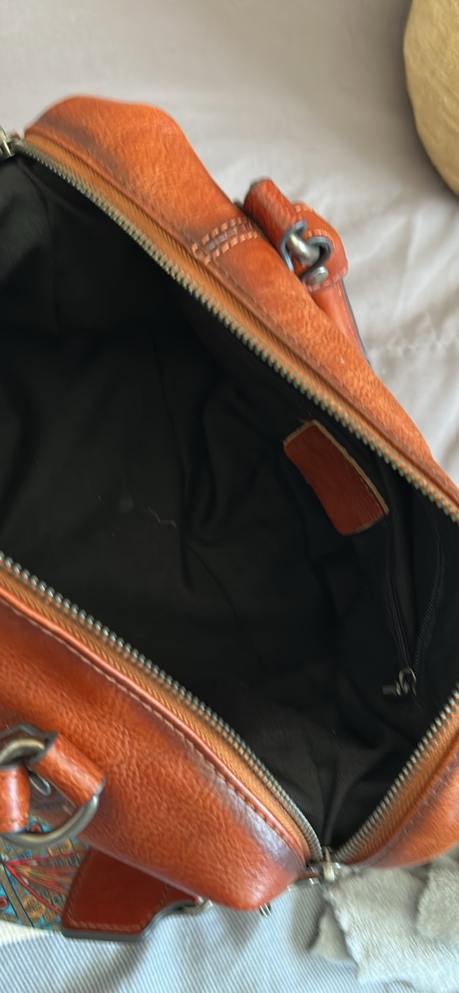 Brown Leather Handbag with Mandala Design & Adjustable Strap - photo 2