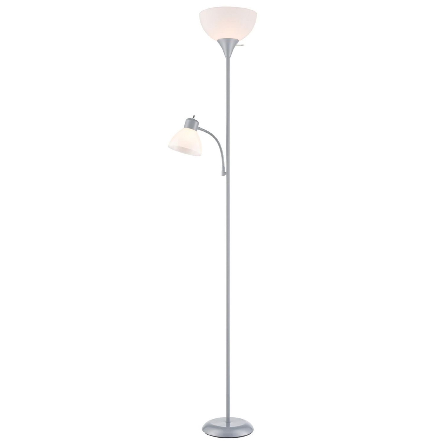 Two-light floor lamp, silver finish