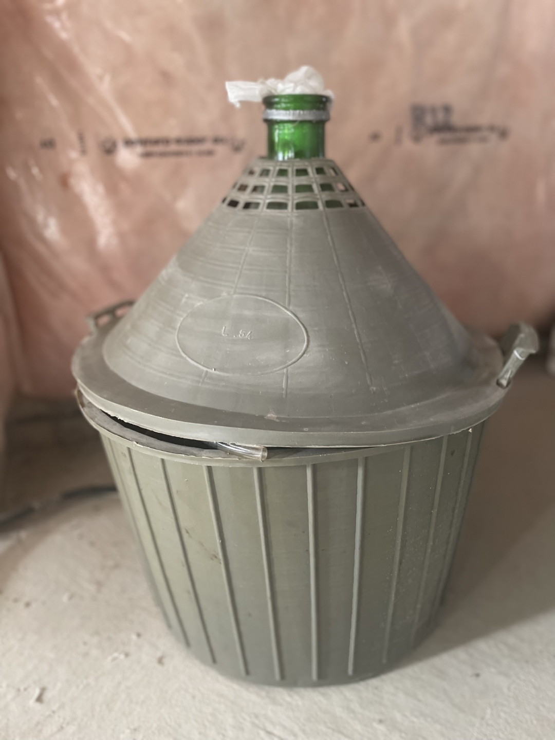 Vintage Demijohn with Plastic Carrier