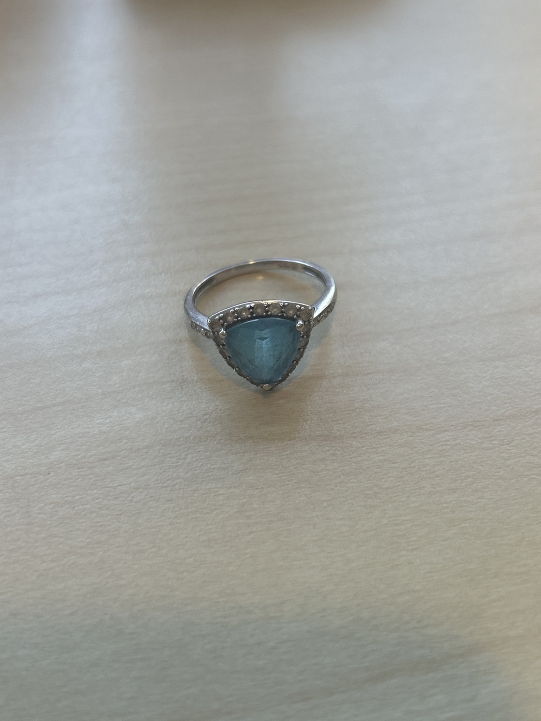 Blue Triangular Gemstone Ring - photo 2