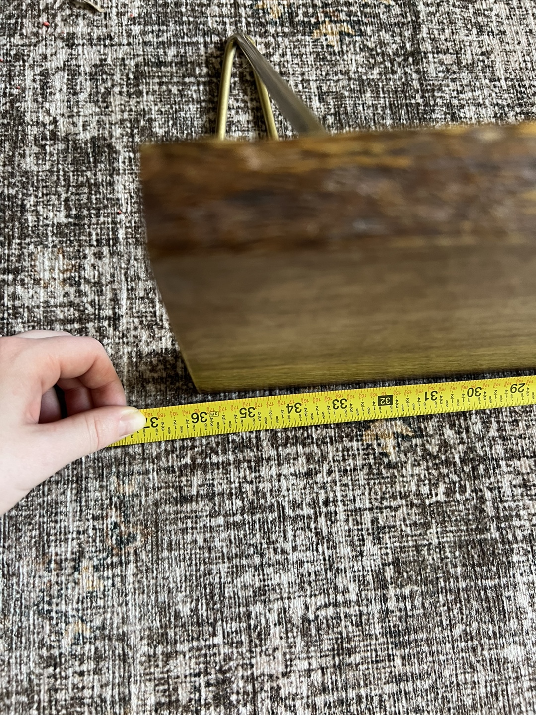 Live Edge Wood Floating Shelf with Gold Hairpin Brackets - photo 5