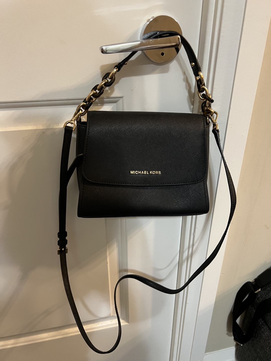 Michael Kors Black Leather Crossbody Bag
