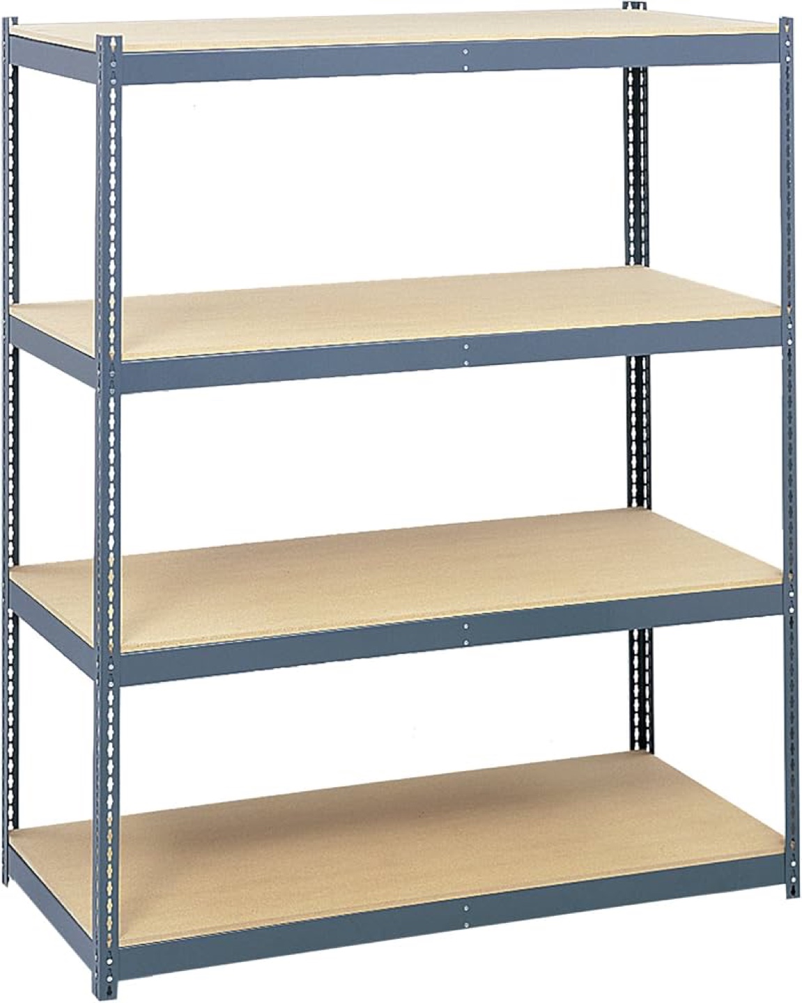 Heavy-duty 4-shelf steel shelving unit