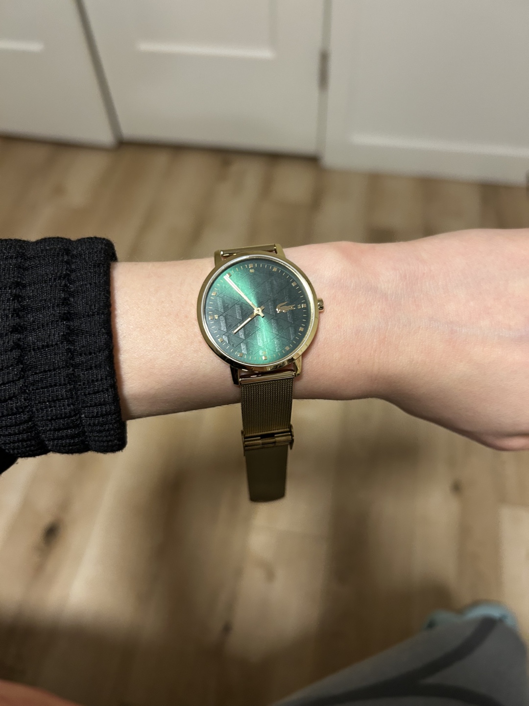 Lacoste Women's Watch - Gold Mesh Band, Green Face - photo 2