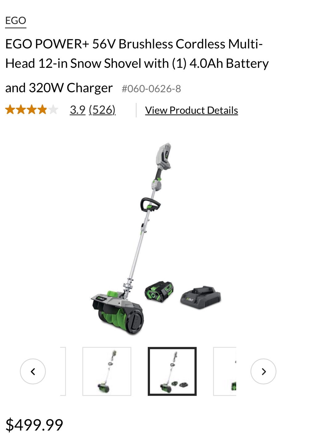 EGO POWER+ 56V Cordless Snow Shovel