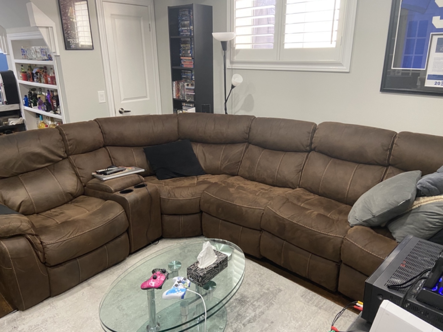 Brown Reclining Sectional Sofa