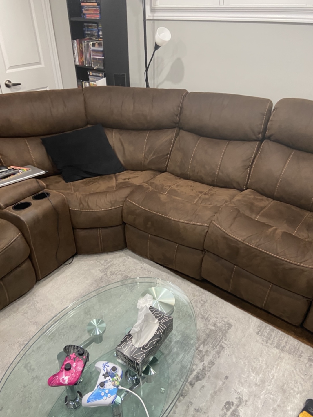 Brown Reclining Sectional Sofa - photo 3
