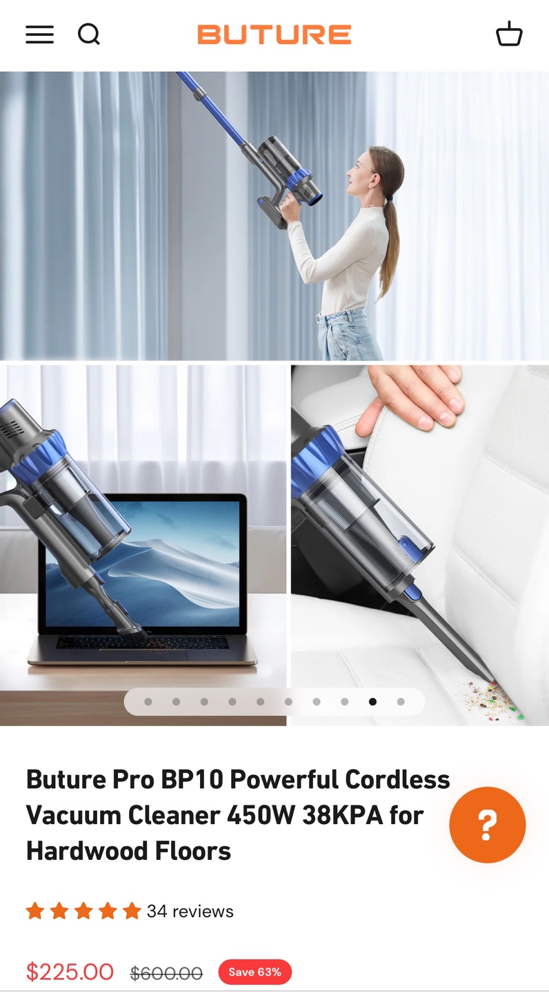Brand-New Buture Pro BP10 Cordless Vacuum Cleaner - photo 2