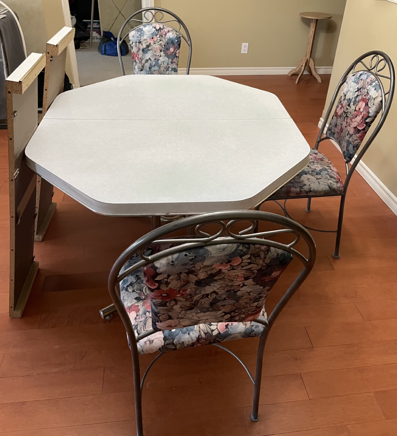 Octagon Dining Table Set with 3 Chairs