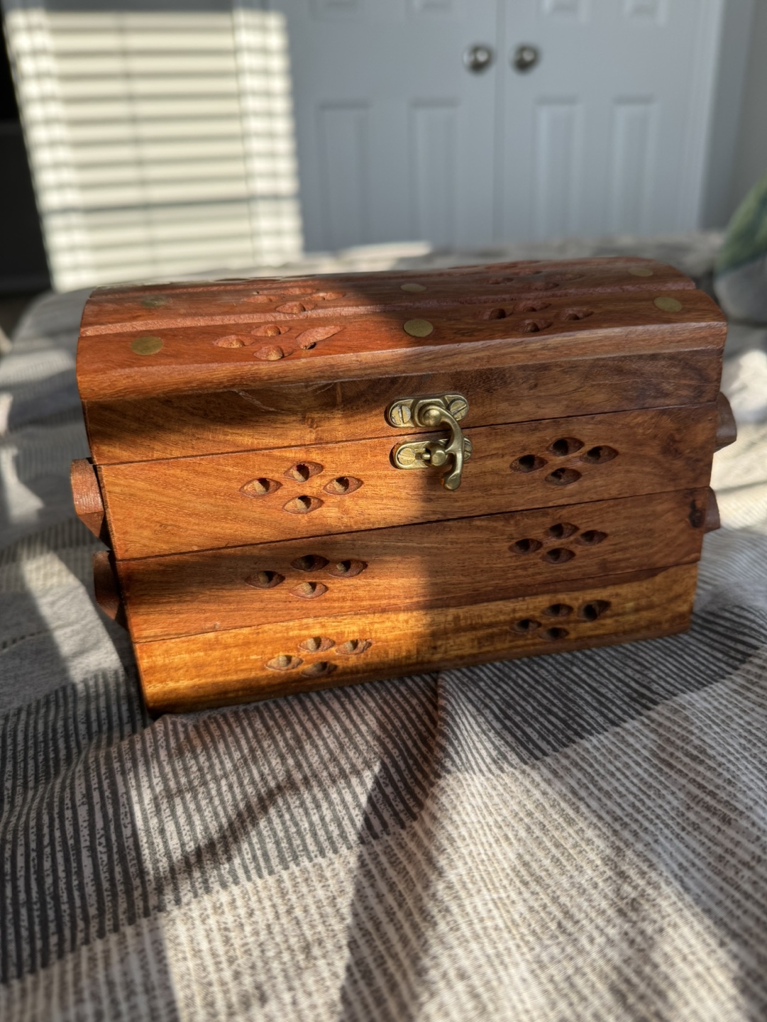Wooden Jewellery Box with Three Drawers