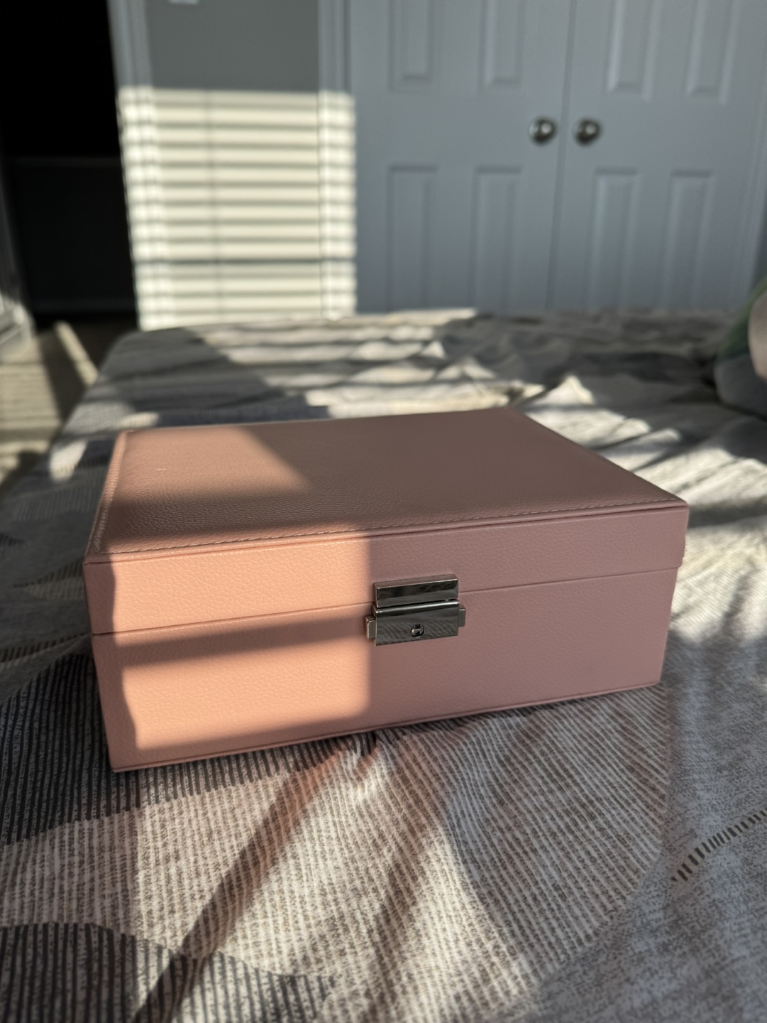 Pink Faux Leather Jewellery Box Organizer